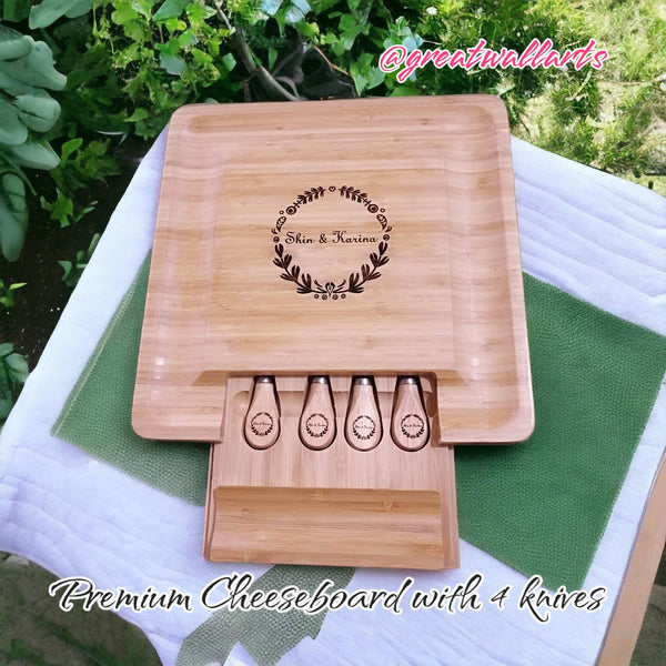 FAITH SQUARE BAMBOO CHEESEBOARD (13X13 INCHES)