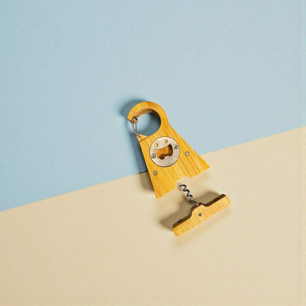 BAMBOO 4in1 (Bottle rest, Corkscrew, Opener and Magnet)