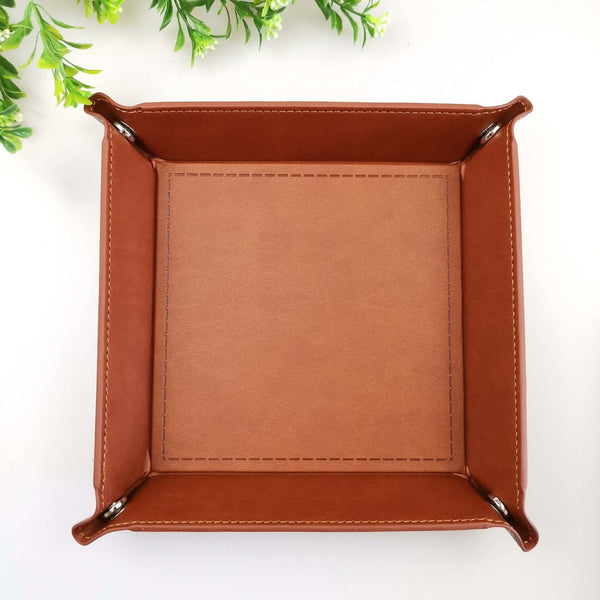 A Custom PU Leather Valet Tray (MOQ 50PCS)
