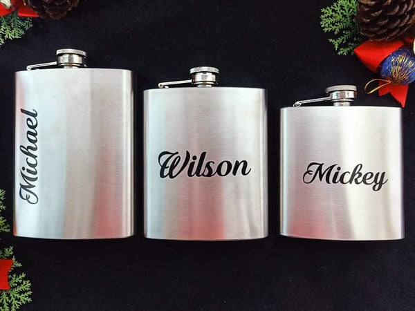 PERSONALIZED STEEL HIP FLASK